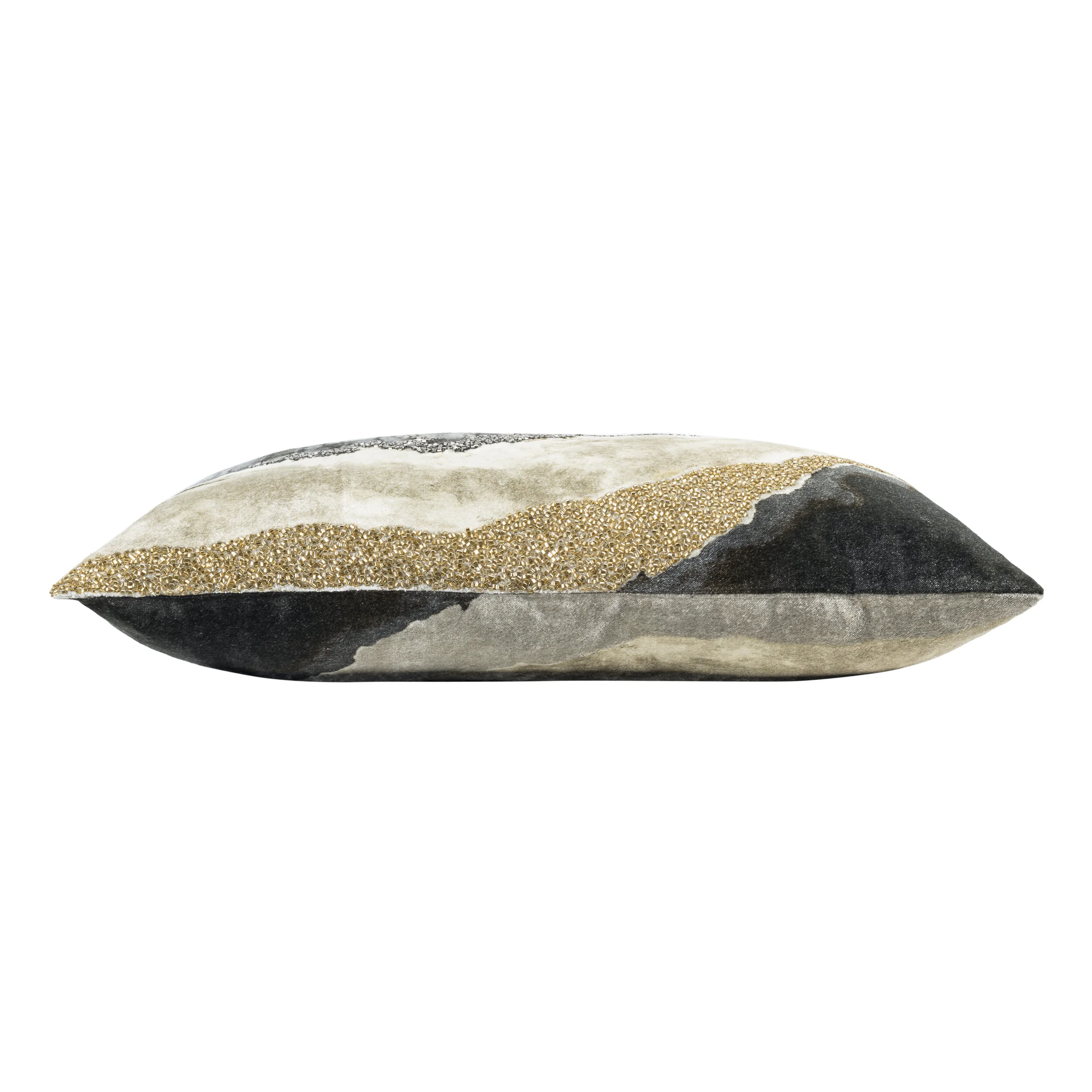 Shop Lena Grey Gold Lumbar Pillow Online - Marie Burgos Collection